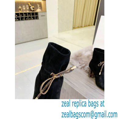 Louis Vuitton Heel 10cm Silhouette Ankle Boots Suede Black 2021