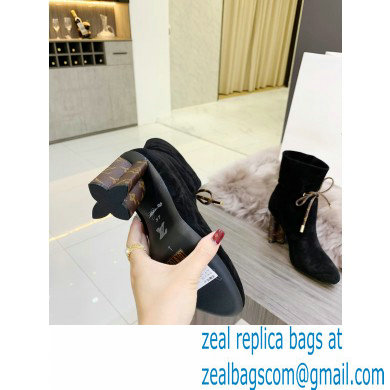 Louis Vuitton Heel 10cm Silhouette Ankle Boots Suede Black 2021