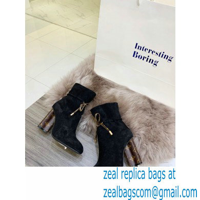 Louis Vuitton Heel 10cm Silhouette Ankle Boots Suede Black 2021