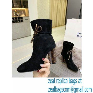 Louis Vuitton Heel 10cm Silhouette Ankle Boots Suede Black 2021