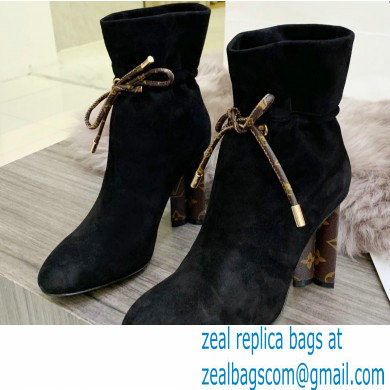 Louis Vuitton Heel 10cm Silhouette Ankle Boots Suede Black 2021