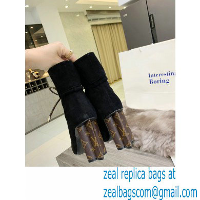 Louis Vuitton Heel 10cm Silhouette Ankle Boots Suede Black 2021