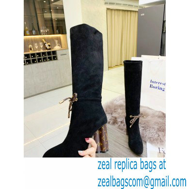 Louis Vuitton Heel 10cm Silhouette High Boots Suede Black 2021