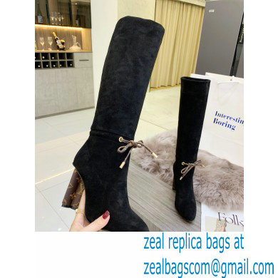 Louis Vuitton Heel 10cm Silhouette High Boots Suede Black 2021