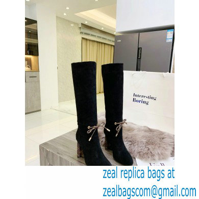 Louis Vuitton Heel 10cm Silhouette High Boots Suede Black 2021
