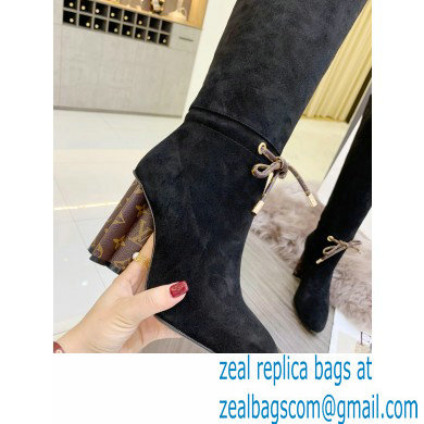 Louis Vuitton Heel 10cm Silhouette High Boots Suede Black 2021