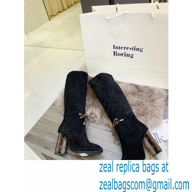Louis Vuitton Heel 10cm Silhouette High Boots Suede Black 2021