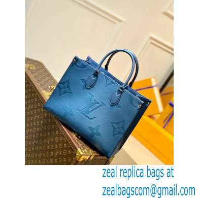 Louis Vuitton Monogram Empreinte Giant Onthego Tote Bag MM blue M45595 - Click Image to Close