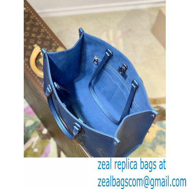 Louis Vuitton Monogram Empreinte Giant Onthego Tote Bag MM blue M45595