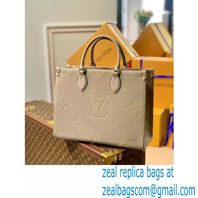 Louis Vuitton Monogram Empreinte Giant Onthego Tote Bag MM gray M45607