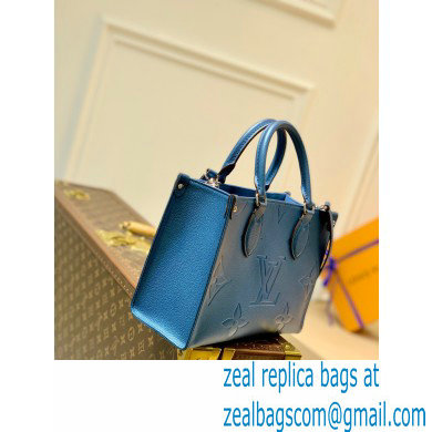 Louis Vuitton Monogram Empreinte Giant Onthego Tote Bag PM blue M45653