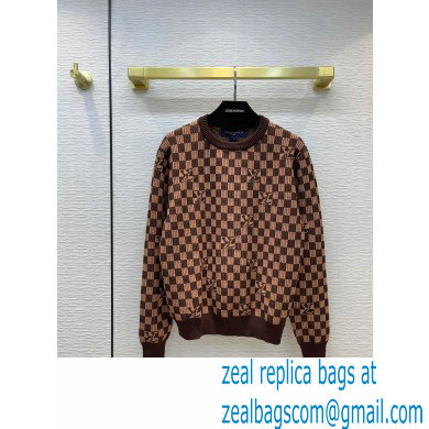 Louis Vuitton RIBBED DAMIER CREWNECK brown 2021