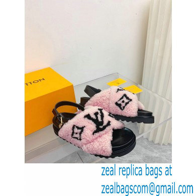 Louis Vuitton Shearling Paseo Flat Comfort Sandals Pink 2021 - Click Image to Close