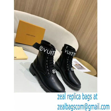 Louis Vuitton Territory Flat Ranger Ankle Boots Black with Adjustable Velcro Strap 2021