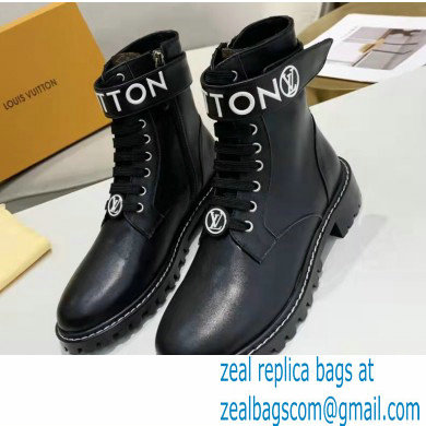 Louis Vuitton Territory Flat Ranger Ankle Boots Black with Adjustable Velcro Strap 2021 - Click Image to Close