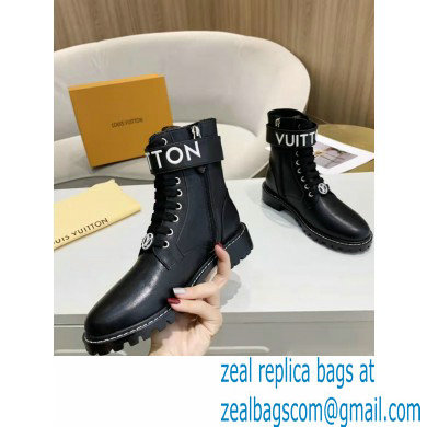 Louis Vuitton Territory Flat Ranger Ankle Boots Black with Adjustable Velcro Strap 2021 - Click Image to Close