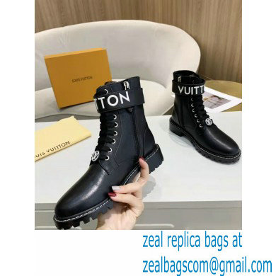 Louis Vuitton Territory Flat Ranger Ankle Boots Black with Adjustable Velcro Strap 2021