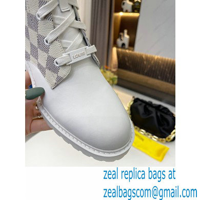 Louis Vuitton Territory Flat Ranger Ankle Boots Damier Azur Canvas 2021