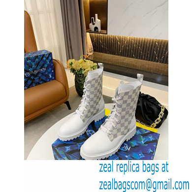 Louis Vuitton Territory Flat Ranger Ankle Boots Damier Azur Canvas 2021