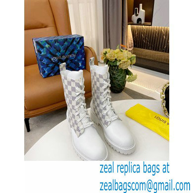 Louis Vuitton Territory Flat Ranger Ankle Boots Damier Azur Canvas 2021 - Click Image to Close
