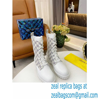 Louis Vuitton Territory Flat Ranger Ankle Boots Damier Azur Canvas 2021