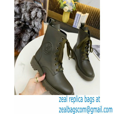 Louis Vuitton Territory Flat Ranger Ankle Boots Kaki Green 2021