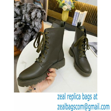 Louis Vuitton Territory Flat Ranger Ankle Boots Kaki Green 2021