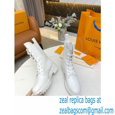 Louis Vuitton Territory Flat Ranger Ankle Boots White 2021 - Click Image to Close