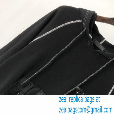 Prada Hoodie Sweatshirt Black with nylon details 2021 - Click Image to Close