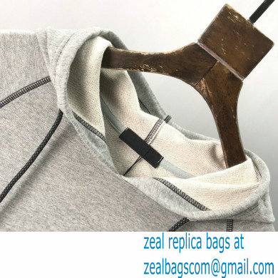 Prada Hoodie Sweatshirt Gray with nylon details 2021