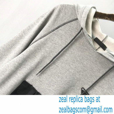 Prada Hoodie Sweatshirt Gray with nylon details 2021 - Click Image to Close