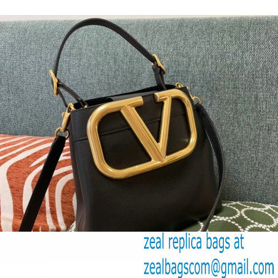 Valentino Supervee Calfskin Handbag Black 2021 - Click Image to Close