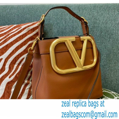 Valentino Supervee Calfskin Handbag Brown 2021