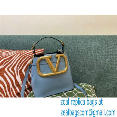 Valentino Supervee Calfskin Handbag Light Blue 2021 - Click Image to Close