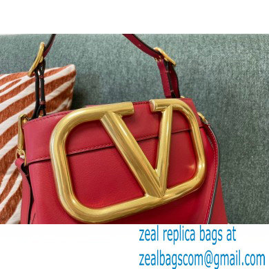 Valentino Supervee Calfskin Handbag Red 2021