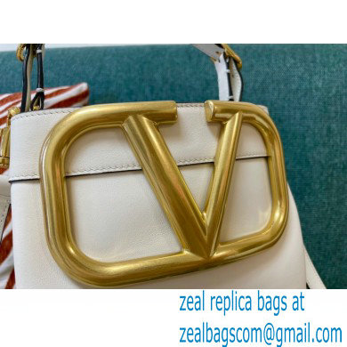 Valentino Supervee Calfskin Handbag White 2021