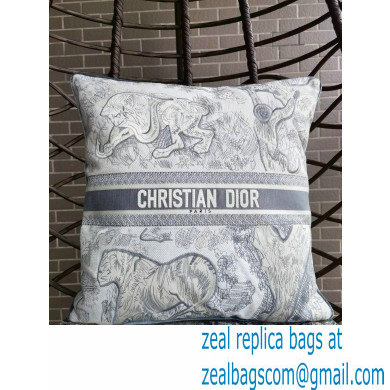 dior Gray Toile de Jouy Embroidery pillow - Click Image to Close