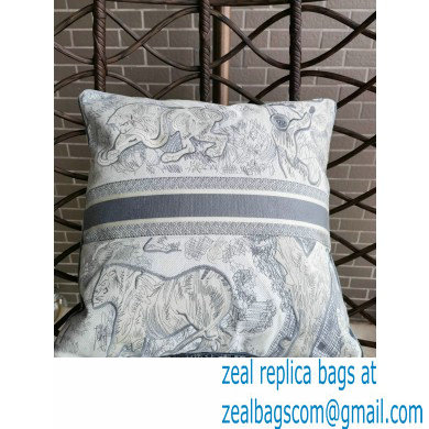 dior Gray Toile de Jouy Embroidery pillow - Click Image to Close
