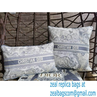 dior Gray Toile de Jouy Embroidery pillow