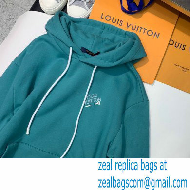 louis vuitton Embroidered Signature Hoodie green 2021