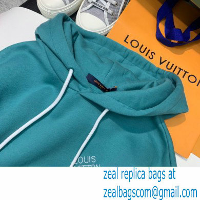 louis vuitton Embroidered Signature Hoodie green 2021