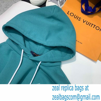 louis vuitton Embroidered Signature Hoodie green 2021