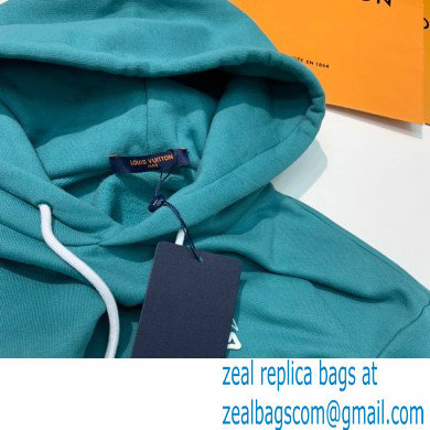 louis vuitton Embroidered Signature Hoodie green 2021