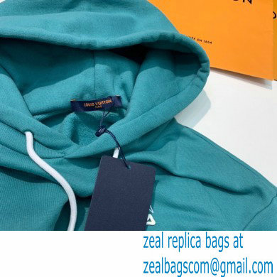 louis vuitton Embroidered Signature Hoodie green 2021