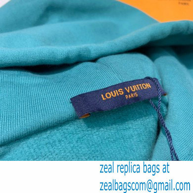 louis vuitton Embroidered Signature Hoodie green 2021