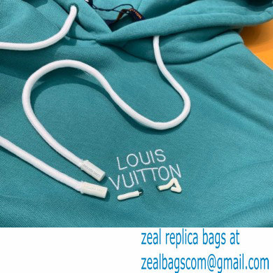 louis vuitton Embroidered Signature Hoodie green 2021
