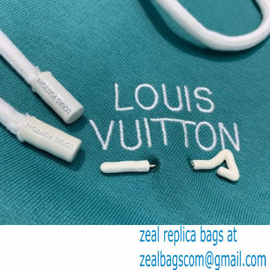 louis vuitton Embroidered Signature Hoodie green 2021