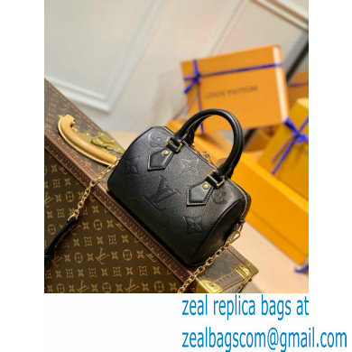 louis vuitton grained Monogram Empreinte leather Speedy Bandouliere 20 m58953 black - Click Image to Close