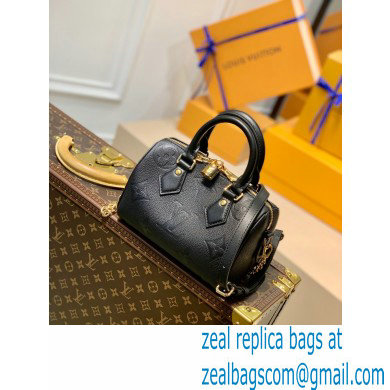 louis vuitton grained Monogram Empreinte leather Speedy Bandouliere 20 m58953 black