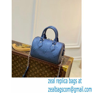 louis vuitton grained Monogram Empreinte leather Speedy Bandouliere 20 m58958 blue - Click Image to Close